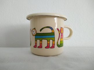Smaltovaný mini espresso hrnek kočka