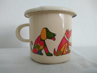 Smaltovaný mini espresso hrnek pes