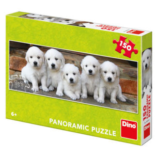 Puzzle, bílá štěňata, 150 dílků