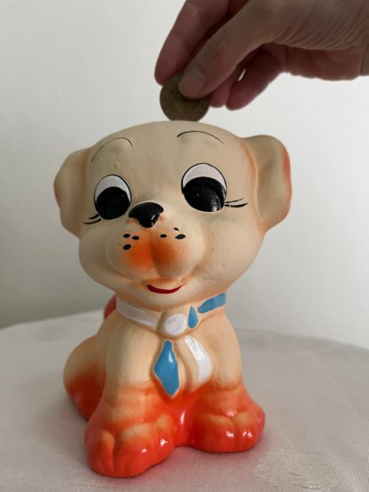 Keramická pokladnička, pes šedý